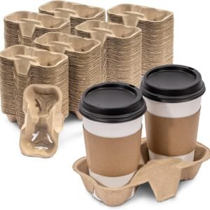 2 Cup Molded Fiber Holder/Carrier 100 Pcs 100 Piece/bag