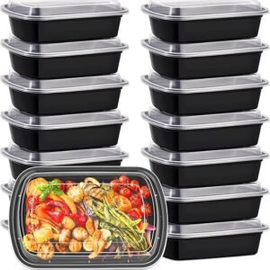 Bento Box 1-compartment (510) Black With Clear Lid Combo 500/case)