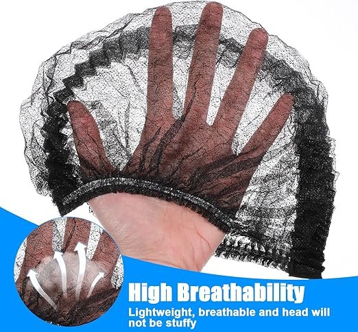 21" Black Nylon Hair Net Cap 1000/case)