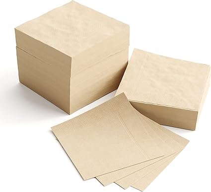 9" X 9" Brown 1-ply 1/4 Fold Cocktail Napkin 4000/case)