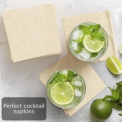 9" X 9" Brown 1-ply 1/4 Fold Cocktail Napkin 4000/case)