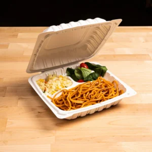 9" X 9" Clamshell Mfpp Container 3-compartment Corner Lock 150/case)