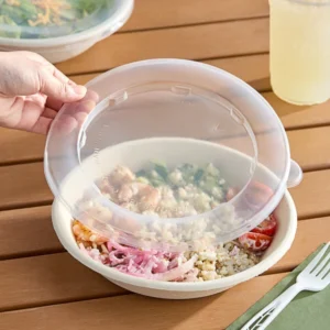 Clear Flat Lid For 24 To 32 OZ Microwaveable Flat Round Bowl 300/case)