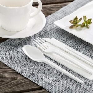 Compostable Heavy Weight Cutlery Set Cpla White 6-1/2" 250/case)