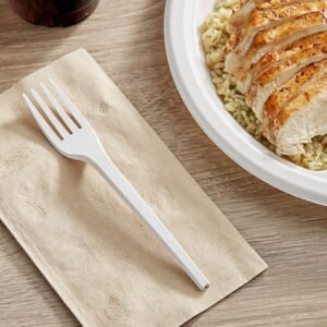 Compostable Heavy Weight Fork Cpla Plastic White 6-1/2" 1000/case)