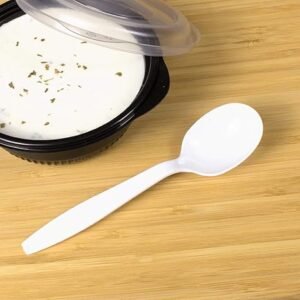 Heavy Weight Bohra Spoon Plastic White 5.4" 1000/case)