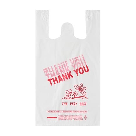 Large T-shirt Bags 12" X 7" X 22" 17 Mic "thank You" 400/case)