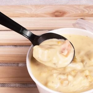 Medium Weight Plastic Soup Spoon Black 5.5" 1000/case)