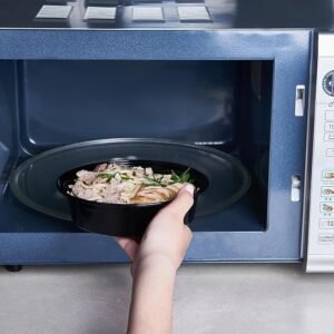 24 Oz Round Black Microwaveable Container With Lid 150/case)