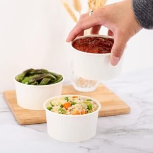 6 Oz Solid White Cold/hot Paper Food Container 1000/case)