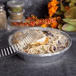 7" Round Standard Weight Foil Take-out Pan With Dome Lid 200/case)