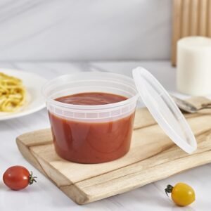 16 Oz Translucent Round Deli Container With Lid Combo 240/case)
