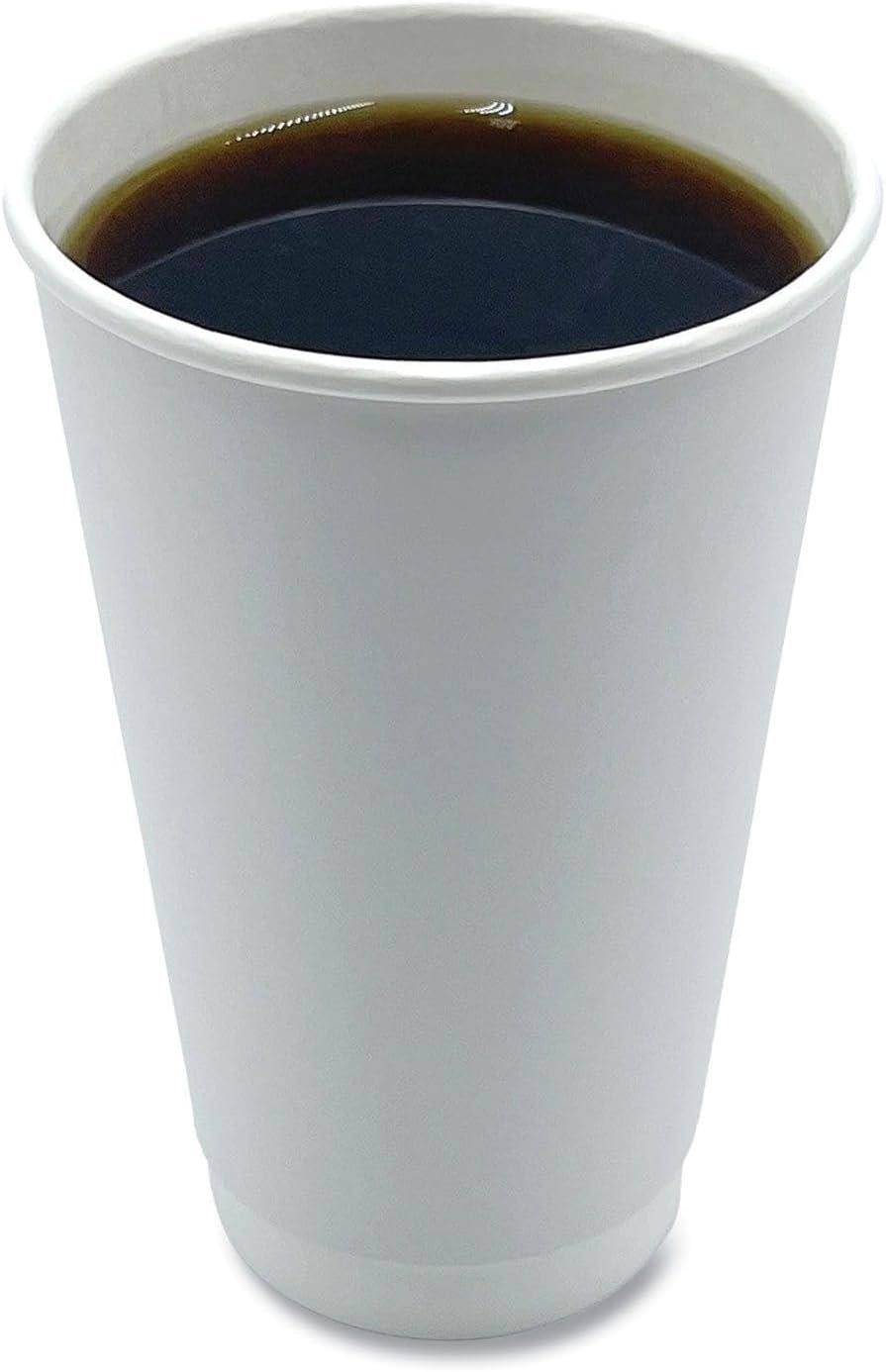 16 Oz White Double Wall Insulated Paper Hot Cup 500/case)