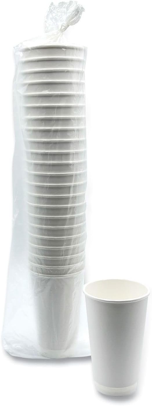 16 Oz White Double Wall Insulated Paper Hot Cup 500/case)