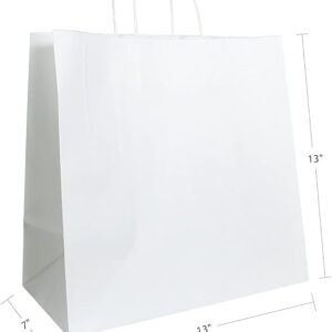13" X 7" X 13" Paper Shopping Bag With Handle White 250/case)