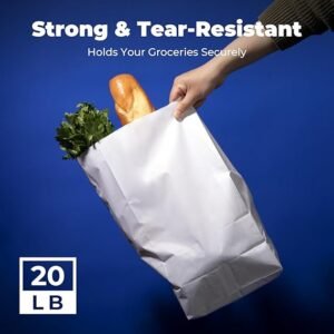 20 Lb White Shorty Paper Bag 8-1/4" X 5-15/16" X 13-3/8" 500/case)