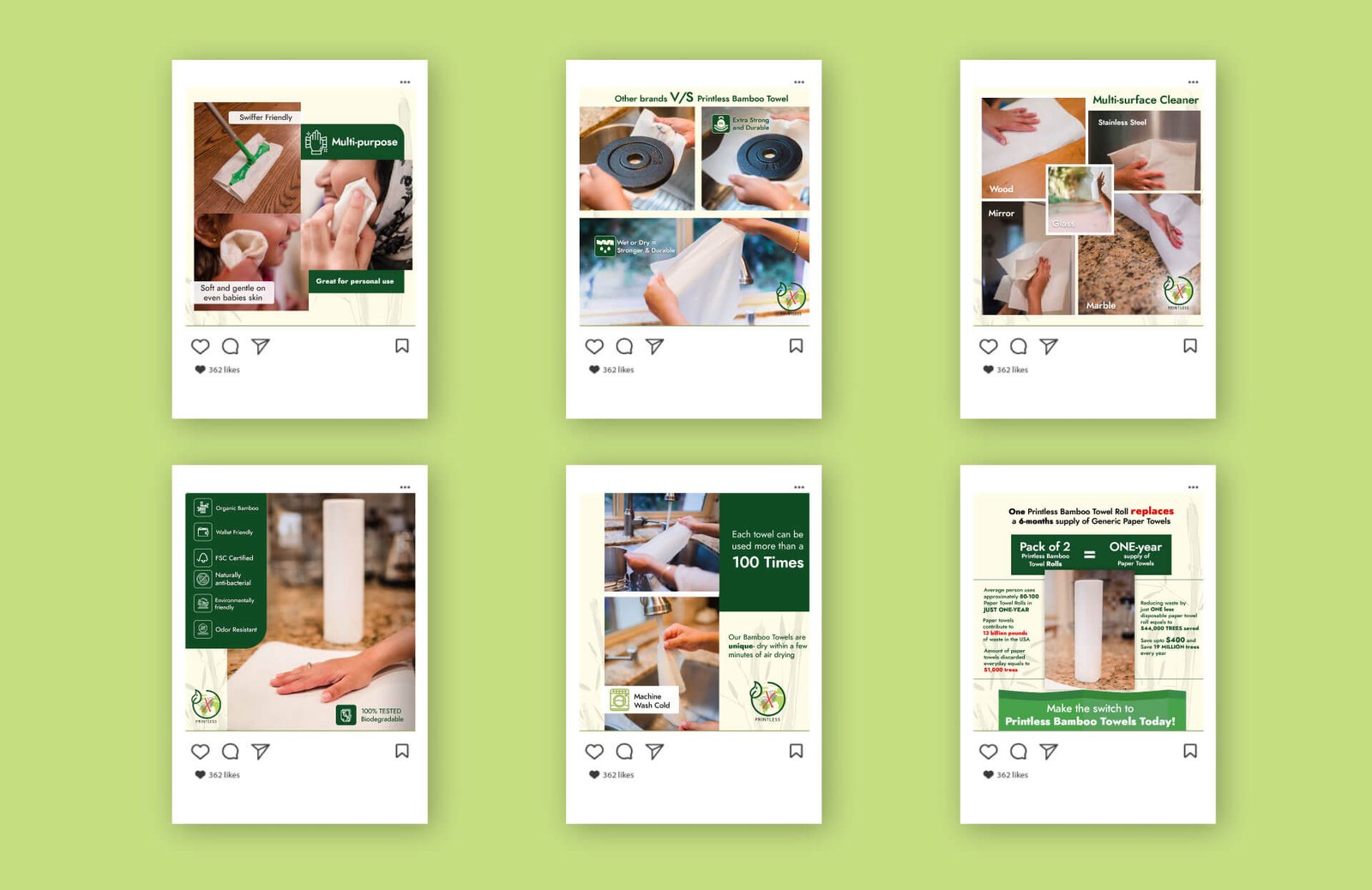 Printless Bamboo Towels